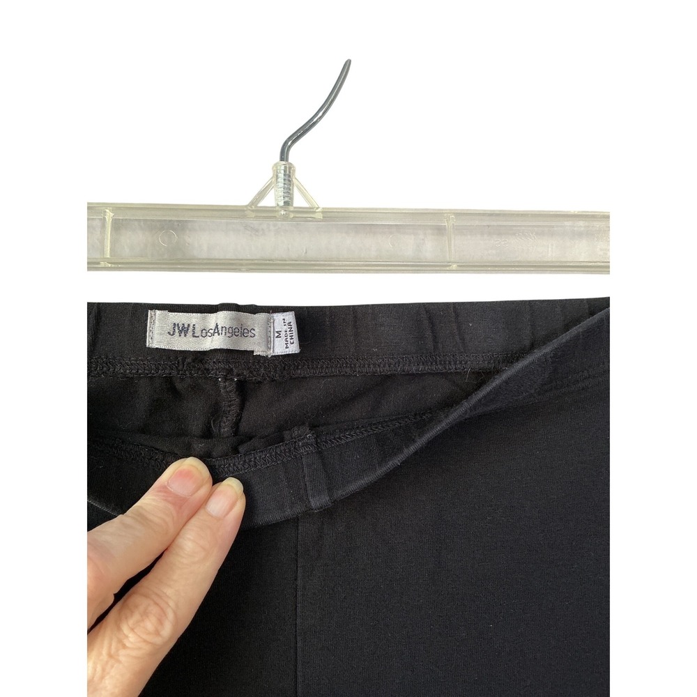 JW Los Angeles Black Floral Embroidered Leggings Womens Size Medium Boho Pants - Picture 3 of 9